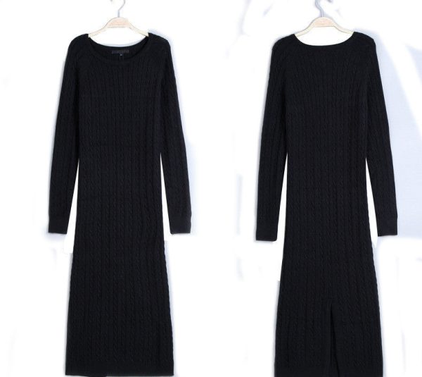 Twist Women long sweater dress spring sexy slim Bodycon Dresses Elastic Skinny Split Dress Brief Knitted Dress vestidos